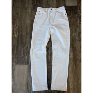 Re/Done Womens High Rise‎ Jeans White Denim Size 28 Straight Leg NWOT